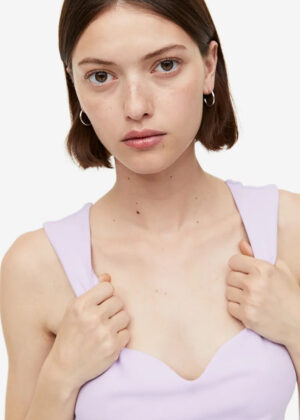 Sweetheart-neckline Top